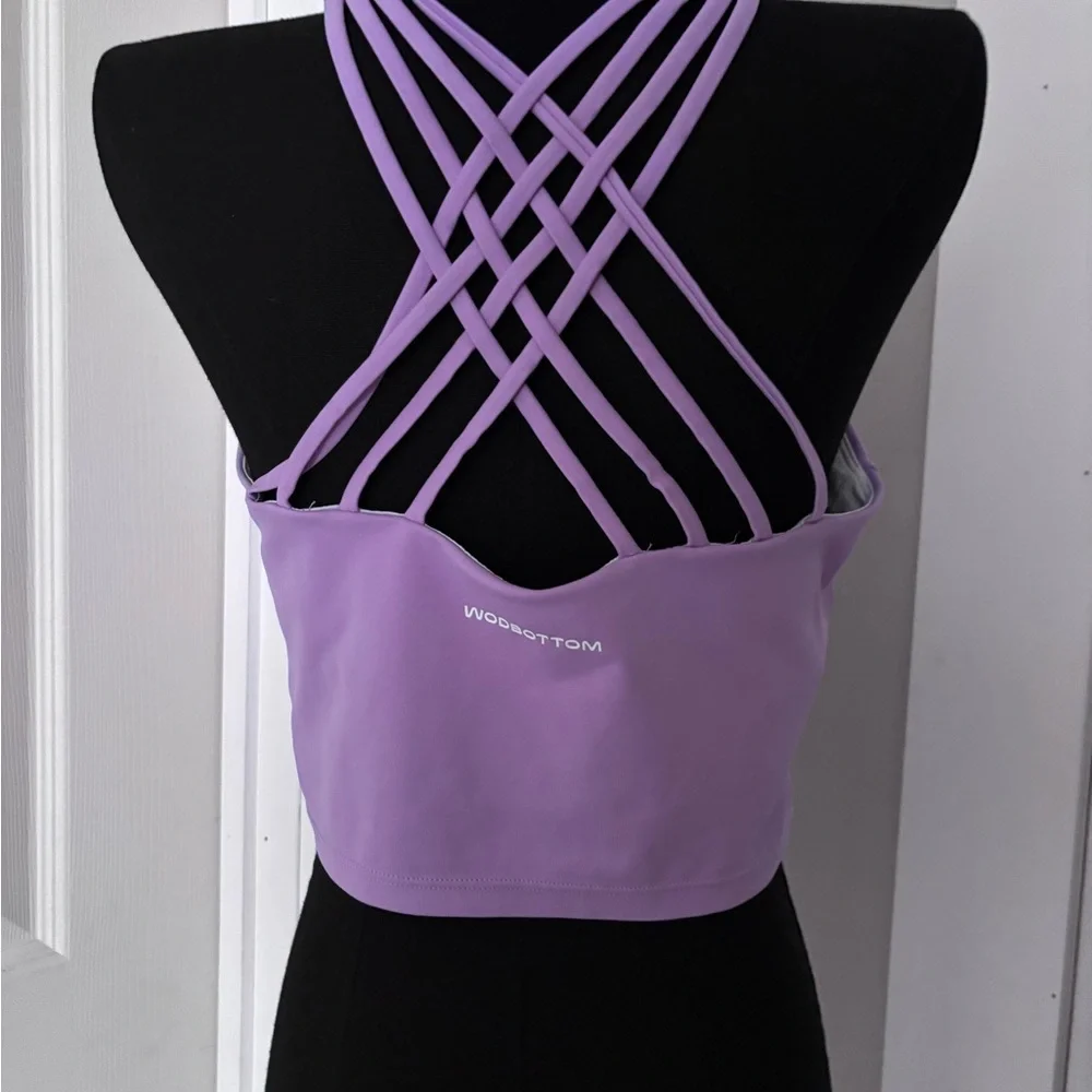 Lilac Scoop Neck Sports Bra Tank Top